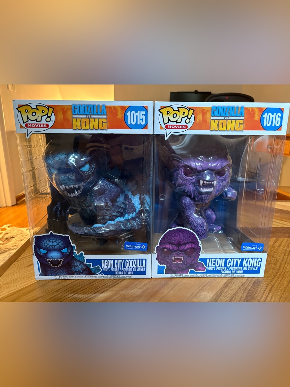 Funko Pop! Movies Neon City Godzilla and Kong Set 10 inch figures #1015 & #1016
